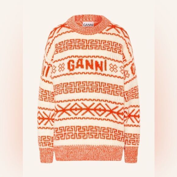 Ganni Egret Wool Pullover Sweater NWT - Picture 1 of 11